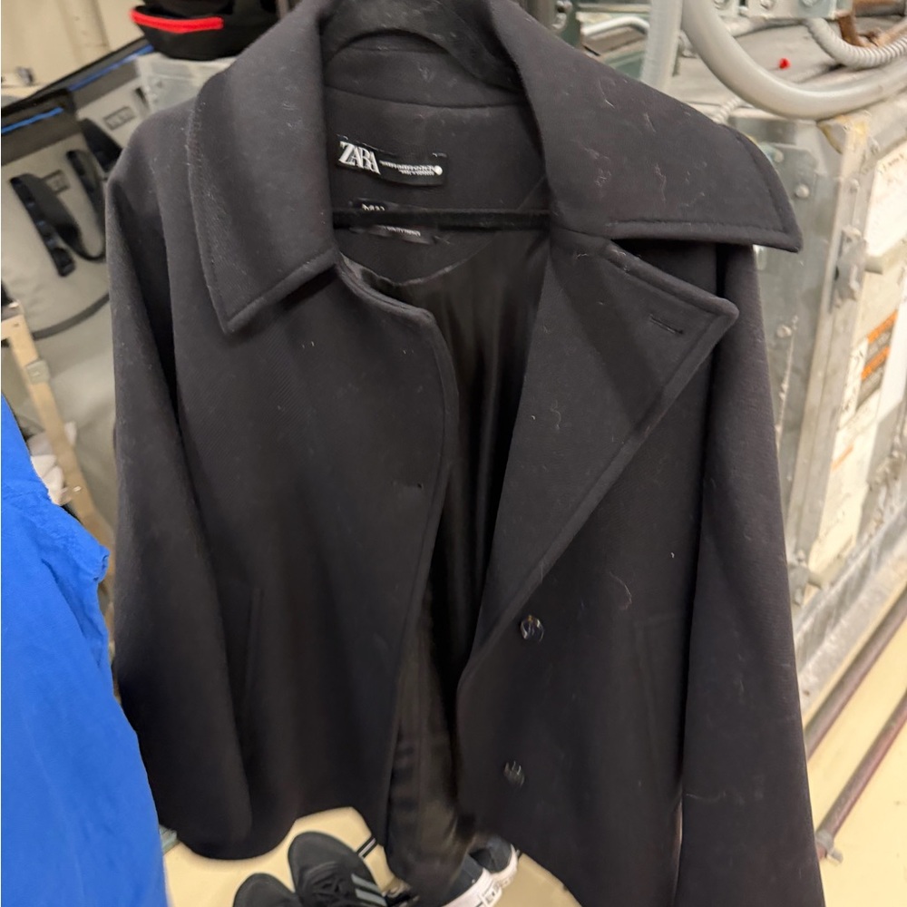 Zara Women's Classic Black Pea Coat